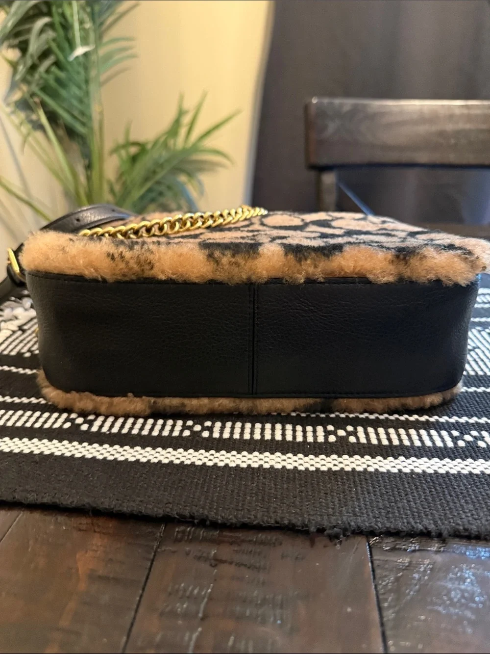 Coach J Lo Faux Fur Turnlock Shoulder Bag